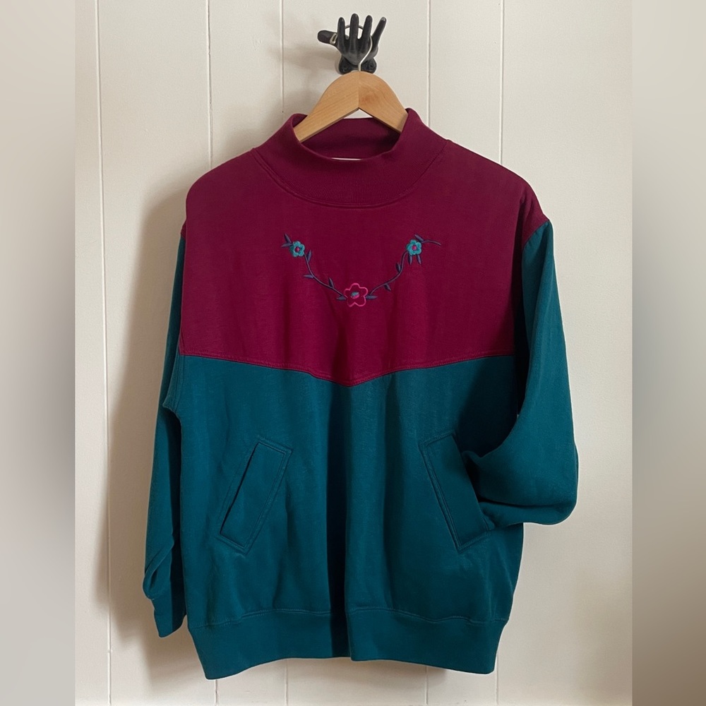Fizical Medium Aqua Burgundy Leisure Sweatshirt